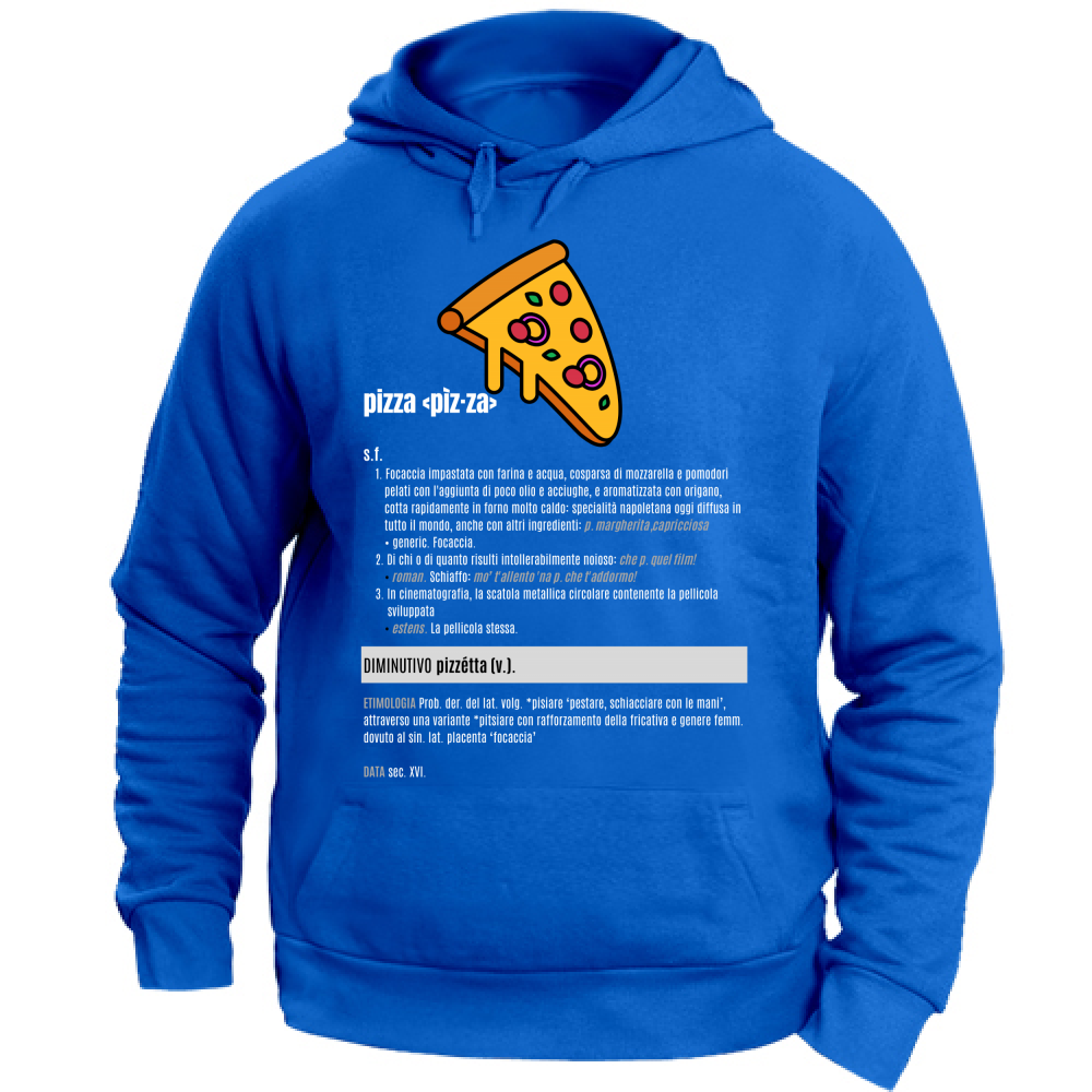 Felpa con Cappuccio Unisex Large pizza white