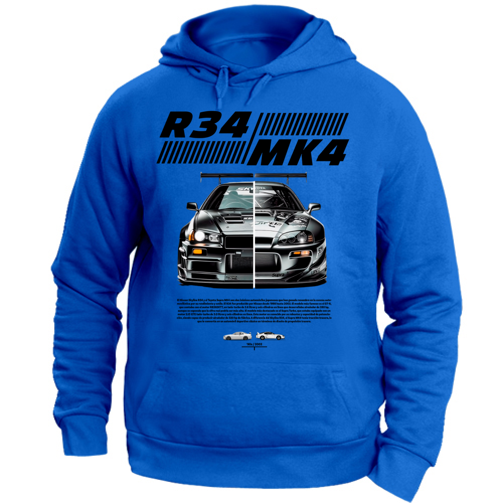 Felpa con Cappuccio Unisex Large r34-mk4 Supra