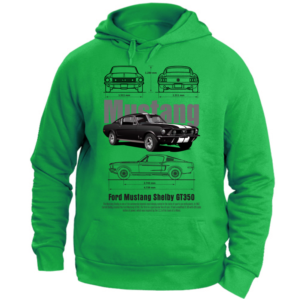 Felpa Unisex con Cappuccio mustang 1