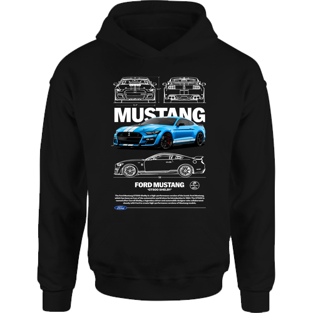 Felpa Bambino con Cappuccio mustang shelby1
