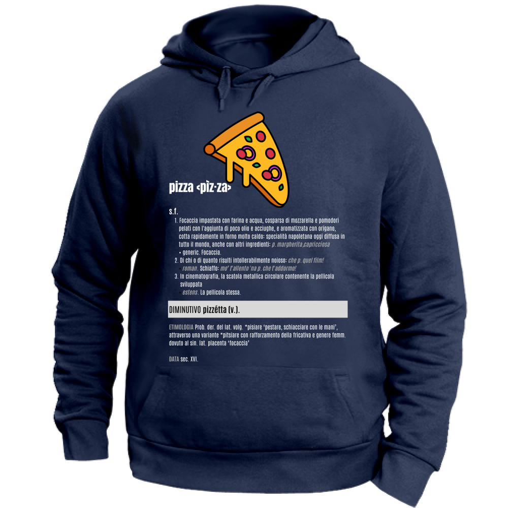 Felpa con Cappuccio Unisex Large pizza white