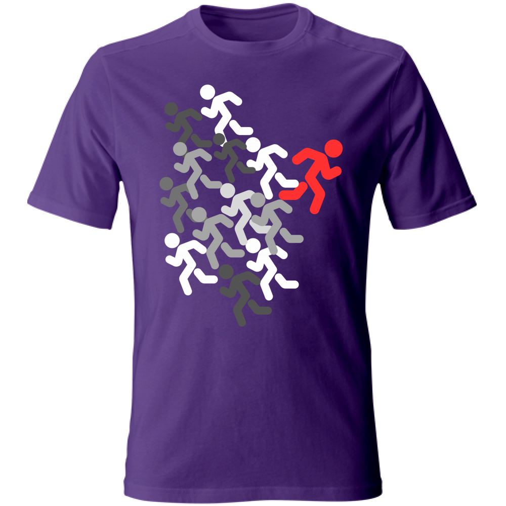 T-Shirt Unisex run white-red