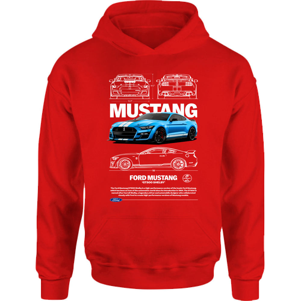 Felpa Bambino con Cappuccio mustang shelby1
