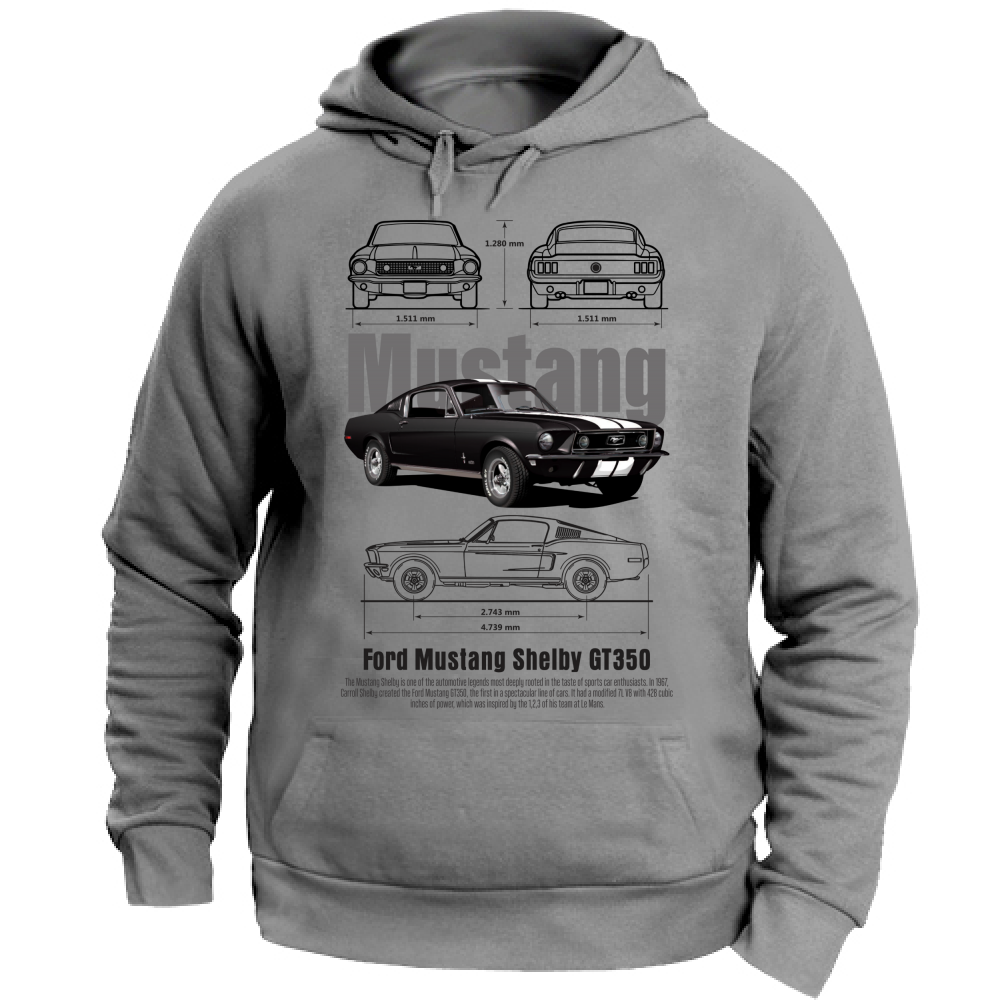 Felpa Unisex con Cappuccio mustang 1