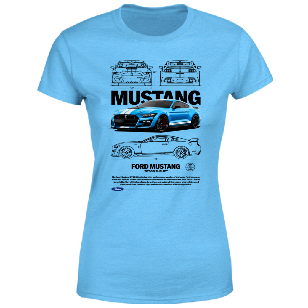 T-Shirt Donna mustang gt black