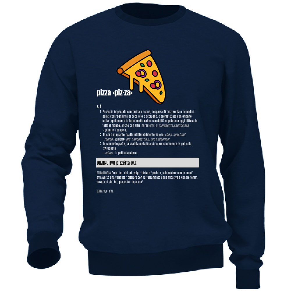 Felpa Unisex pizza white