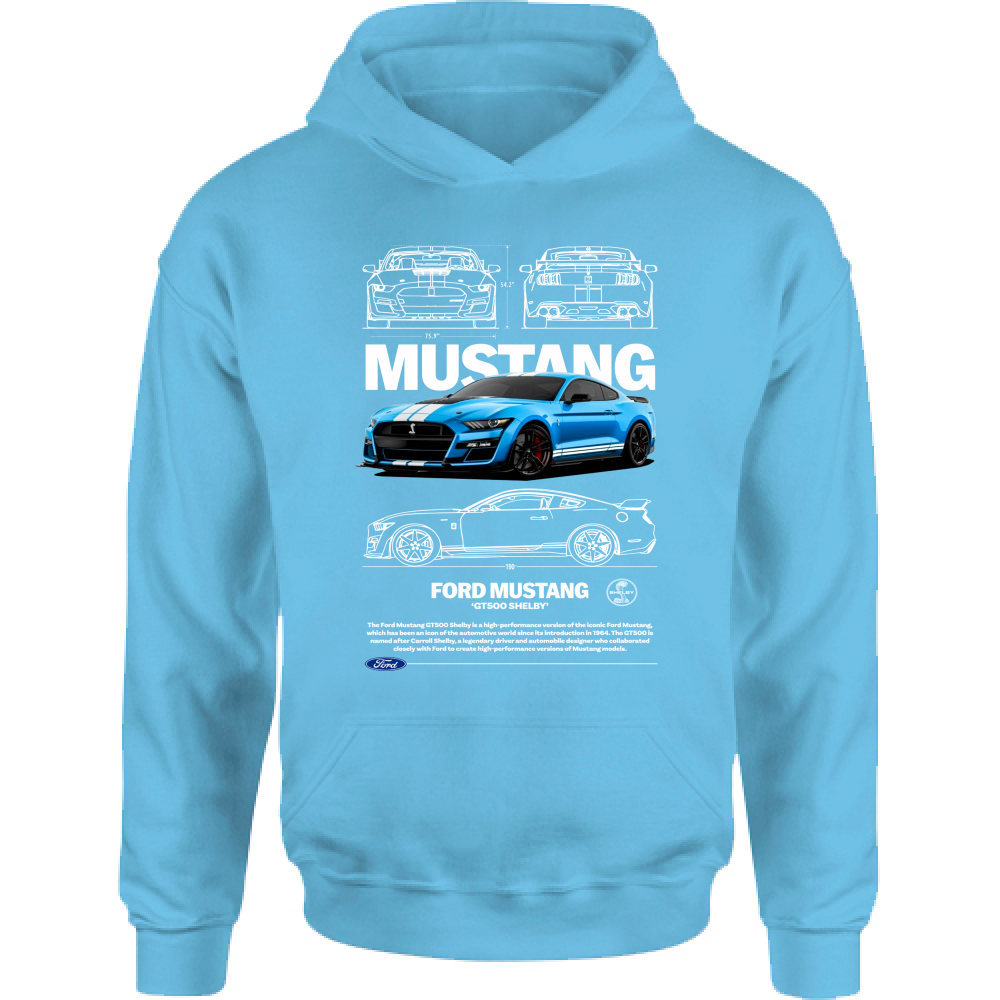 Felpa Bambino con Cappuccio mustang shelby1
