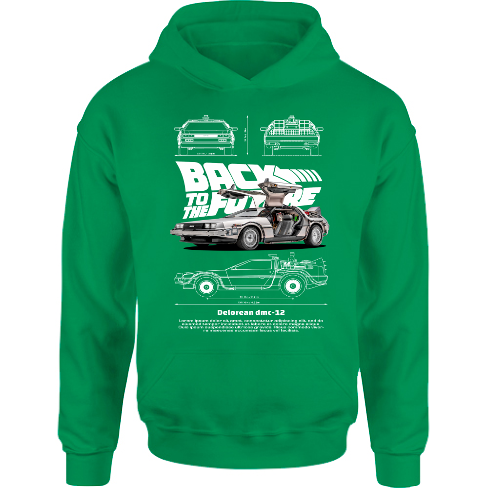 Felpa Bambino con Cappuccio delorean2