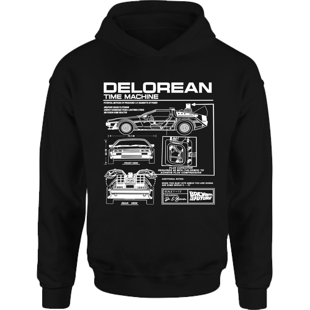 Felpa Bambino con Cappuccio delorean1