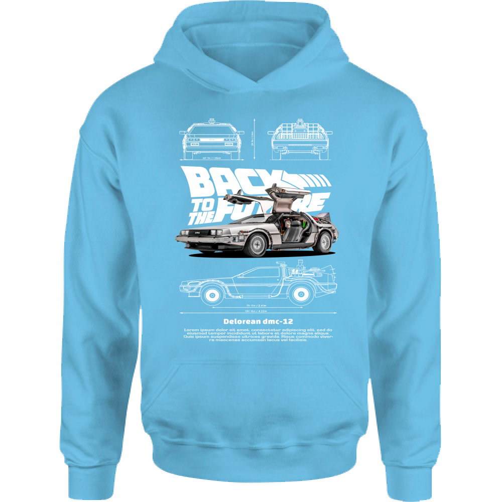 Felpa Bambino con Cappuccio delorean2
