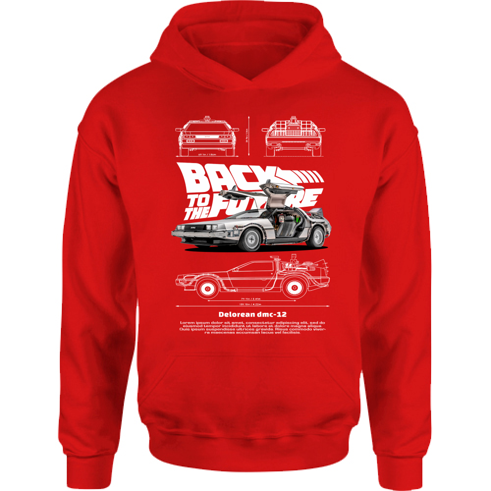 Felpa Bambino con Cappuccio delorean2
