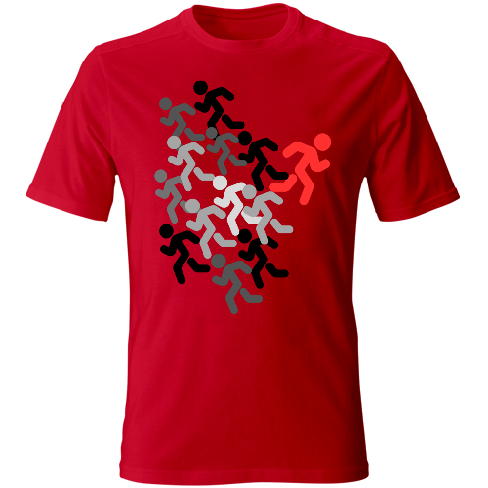 T-Shirt Unisex run black-red