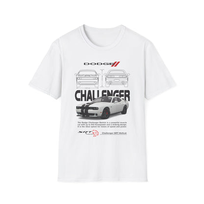Dodge Challenger Graphic Tee, Car Enthusiast Shirt, Unisex Automotive T-Shirt, Gift for Motorheads, Casual Streetwear