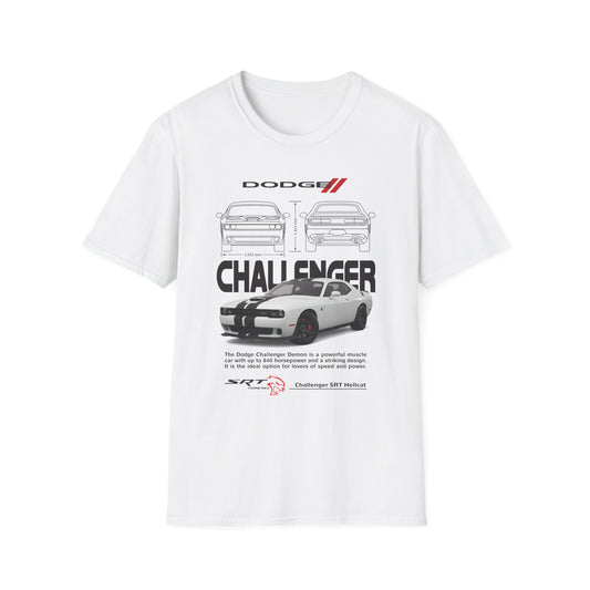 Dodge Challenger Graphic Tee, Car Enthusiast Shirt, Unisex Automotive T-Shirt, Gift for Motorheads, Casual Streetwear