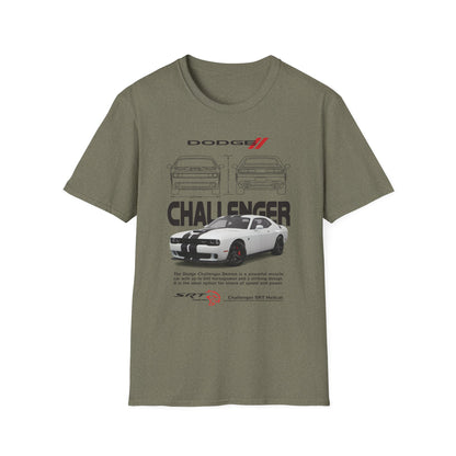 Dodge Challenger Graphic Tee, Car Enthusiast Shirt, Unisex Automotive T-Shirt, Gift for Motorheads, Casual Streetwear