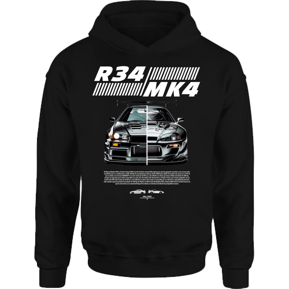 Felpa Bambino con Cappuccio r34-mk4 Supra white