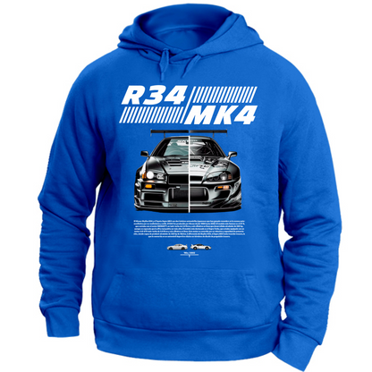 Felpa con Cappuccio Unisex Large r34-mk4 Supra white