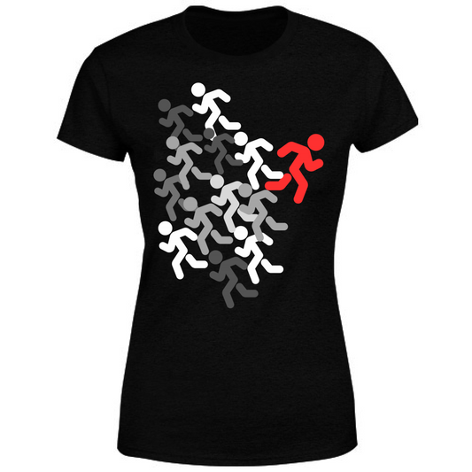 T-Shirt Donna run white-red