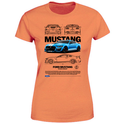 T-Shirt Donna mustang gt black
