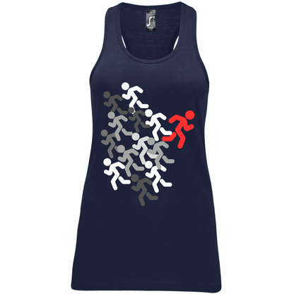 Canotta Donna run white-red