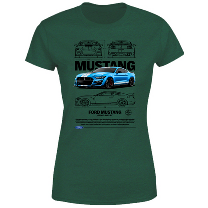 T-Shirt Donna mustang gt black