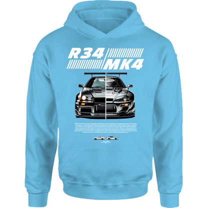 Felpa Bambino con Cappuccio r34-mk4 Supra white
