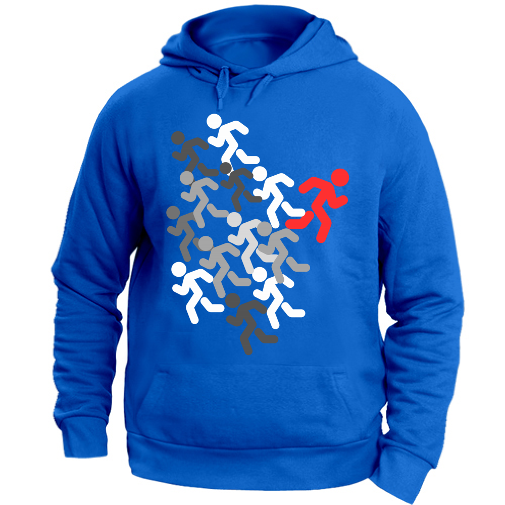 Felpa Unisex con Cappuccio run white-red