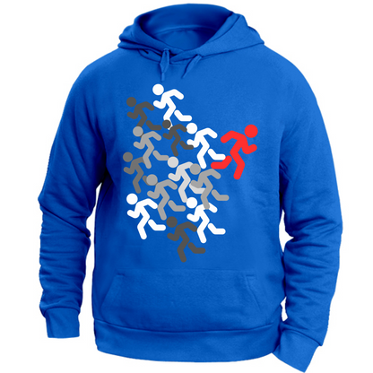Felpa Unisex con Cappuccio run white-red