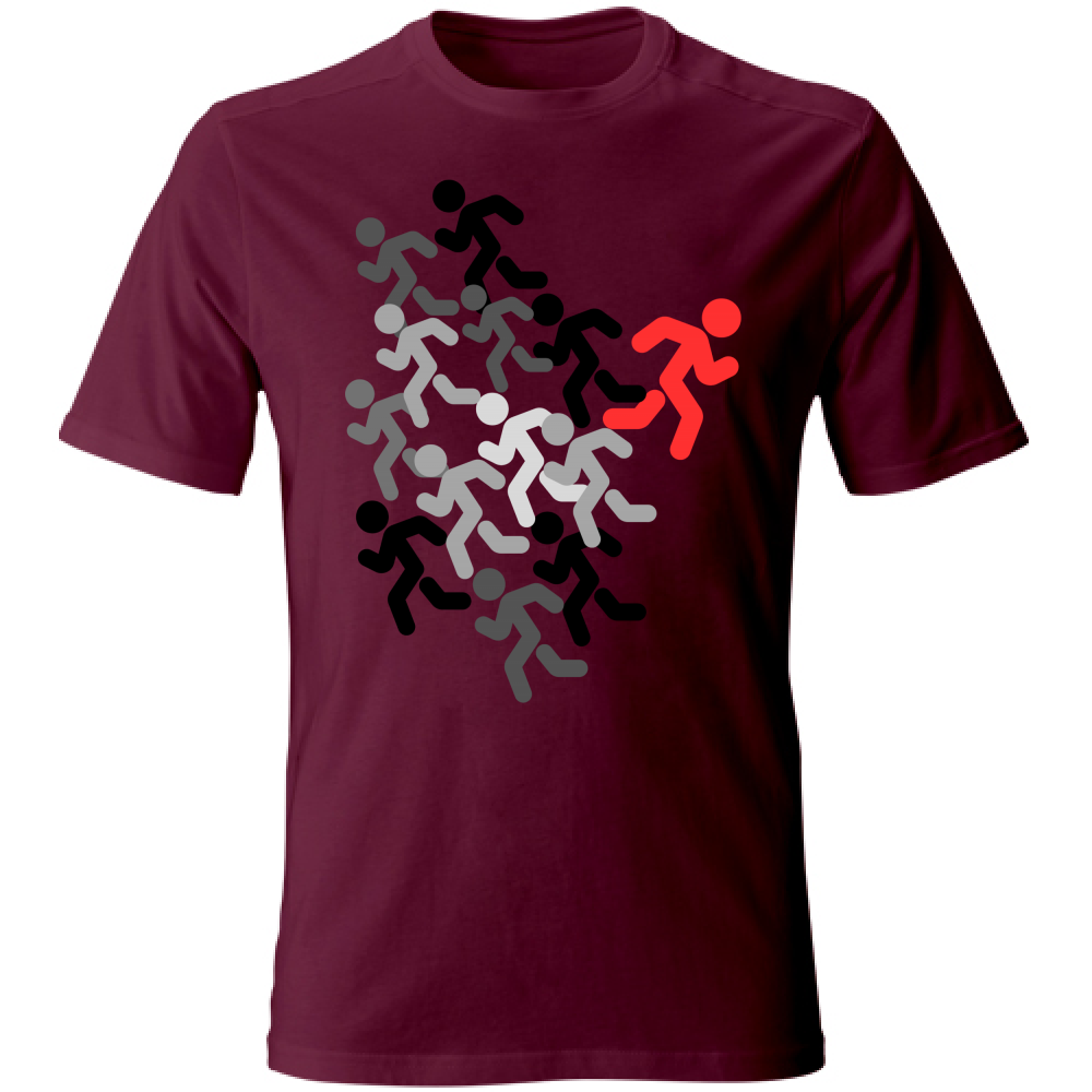 T-Shirt Unisex run black-red