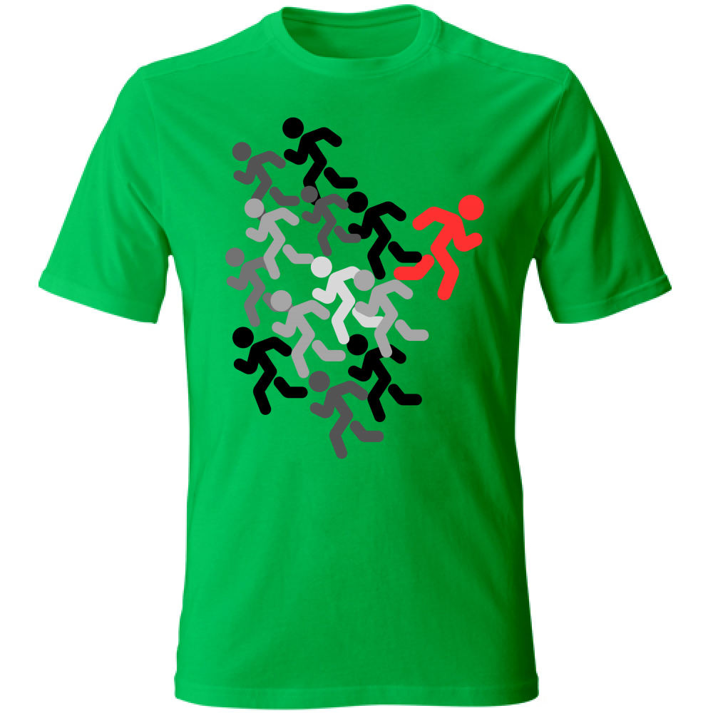 T-Shirt Unisex run black-red
