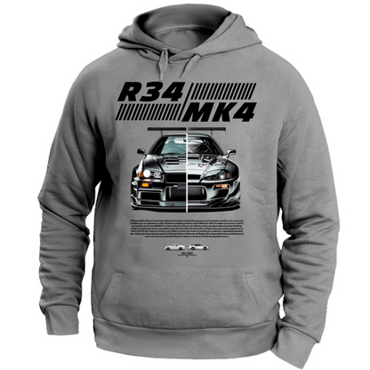 Felpa con Cappuccio Unisex Large r34-mk4 Supra
