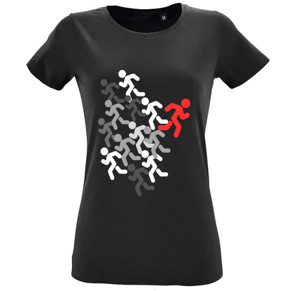 T-Shirt Women Fit run white-red