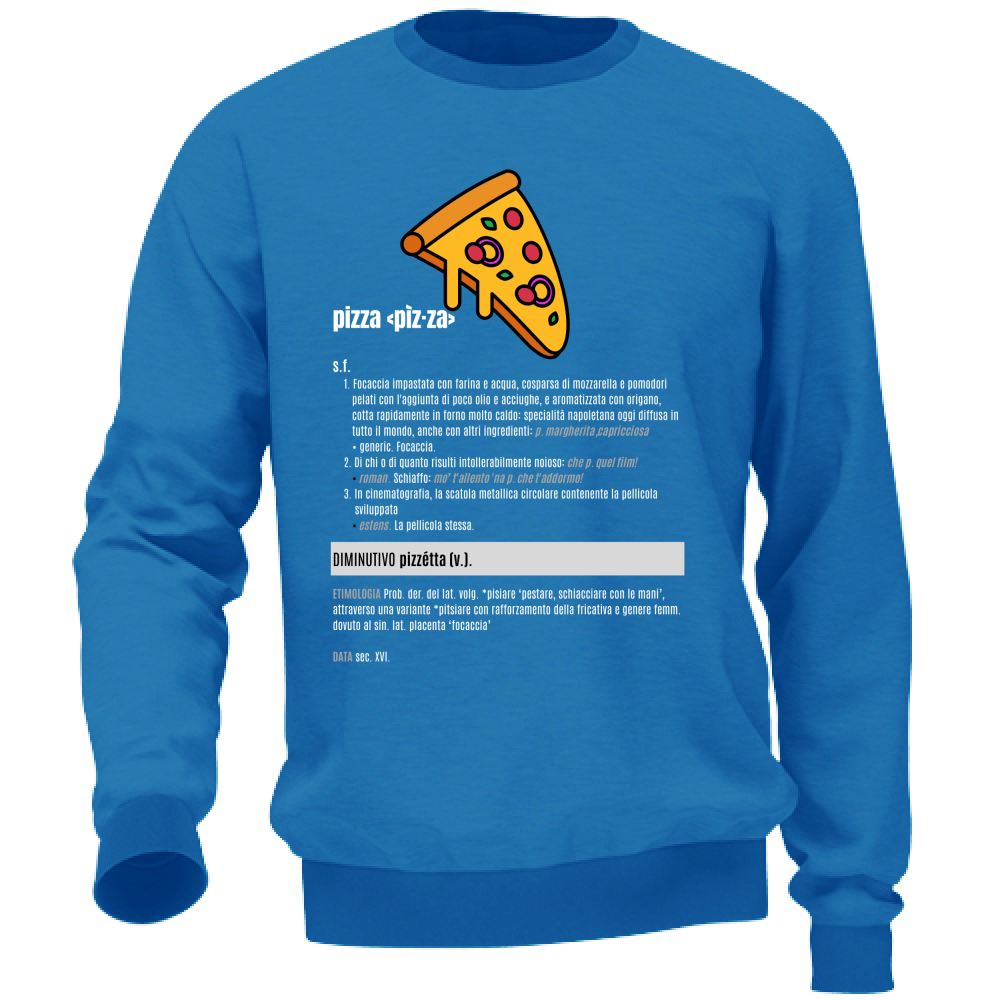 Felpa Unisex pizza white