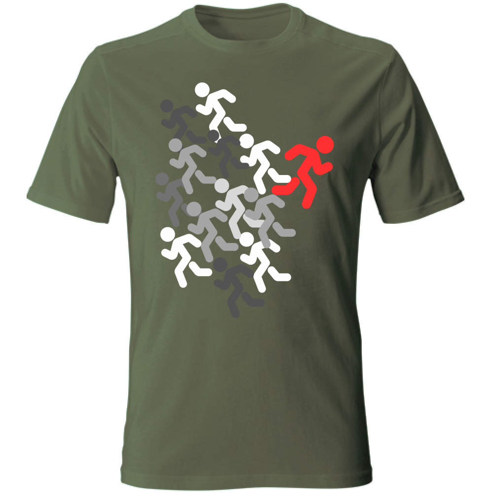 T-Shirt Unisex run white-red