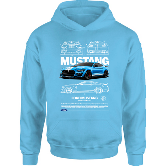 Felpa Bambino con Cappuccio mustang shelby1