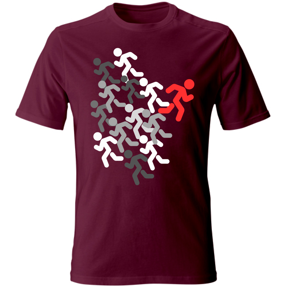 T-Shirt Unisex run white-red
