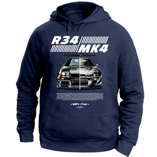 Felpa con Cappuccio Unisex Large r34-mk4 Supra white