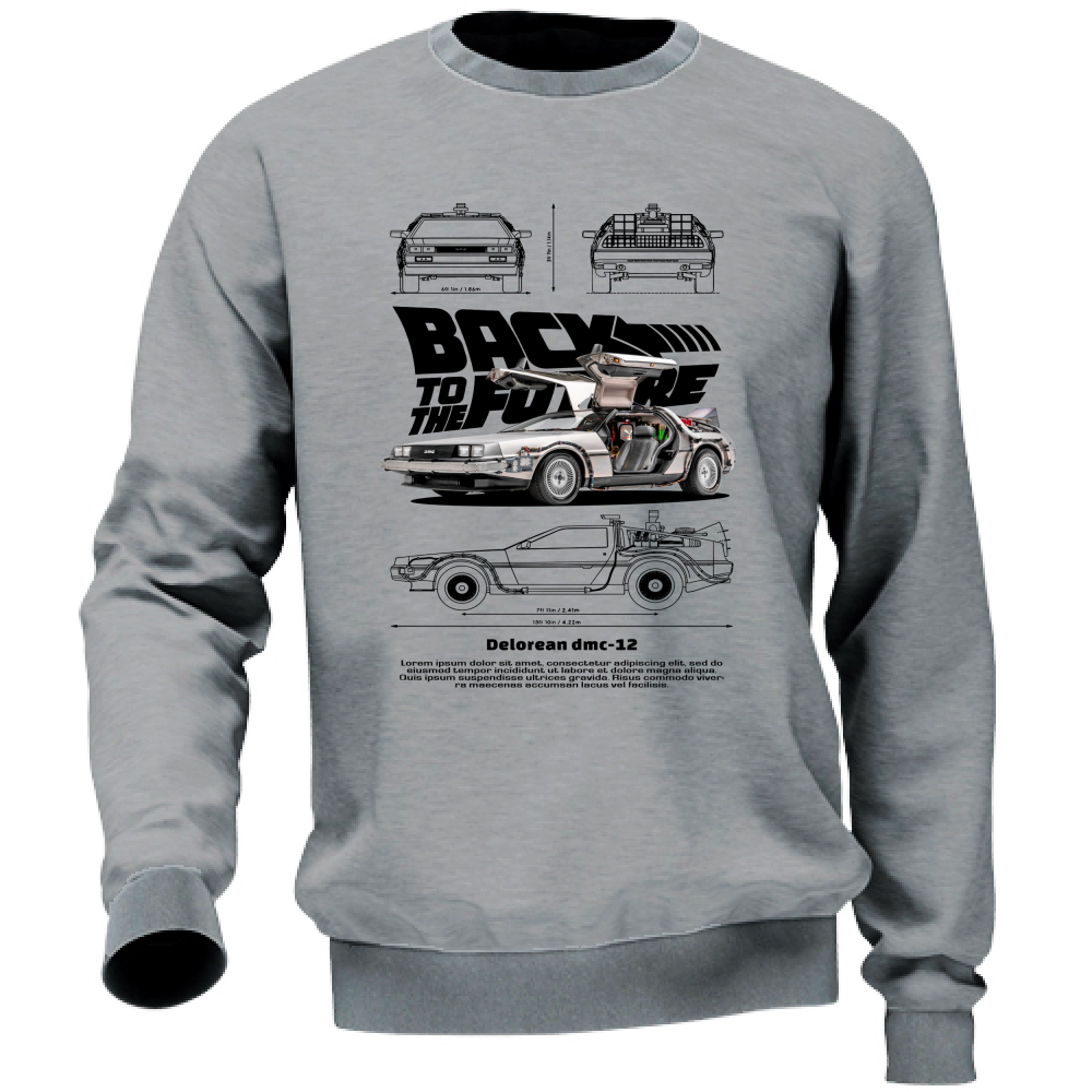 Felpa Unisex delorean black