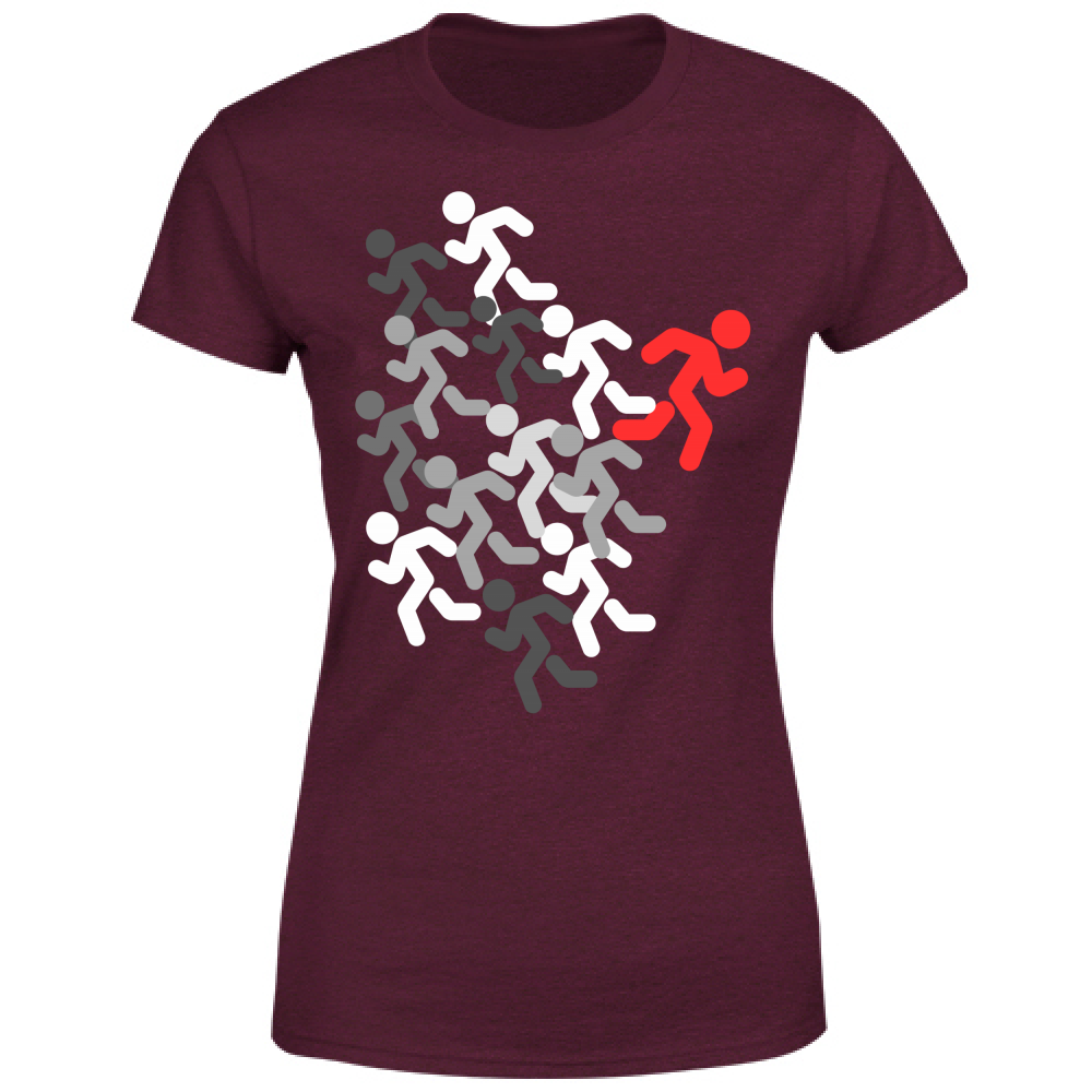 T-Shirt Donna run white-red