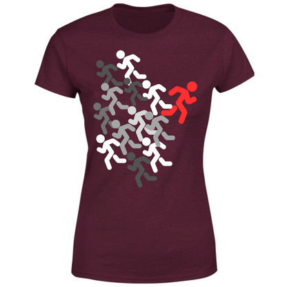 T-Shirt Donna run white-red
