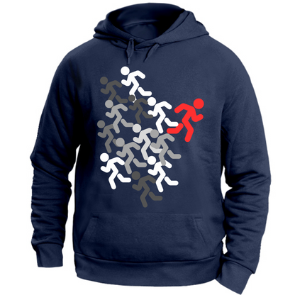 Felpa Unisex con Cappuccio run white-red