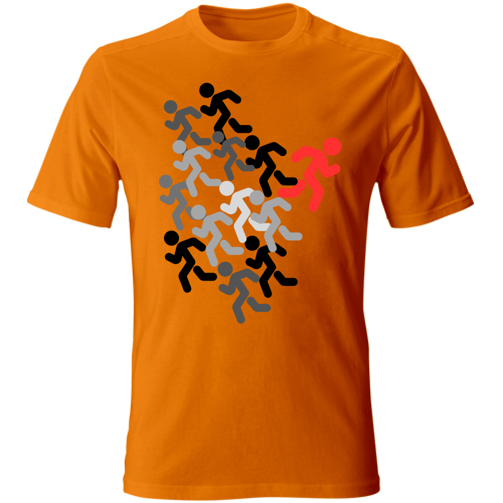 T-Shirt Unisex run black-red