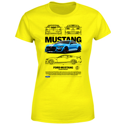 T-Shirt Donna mustang gt black