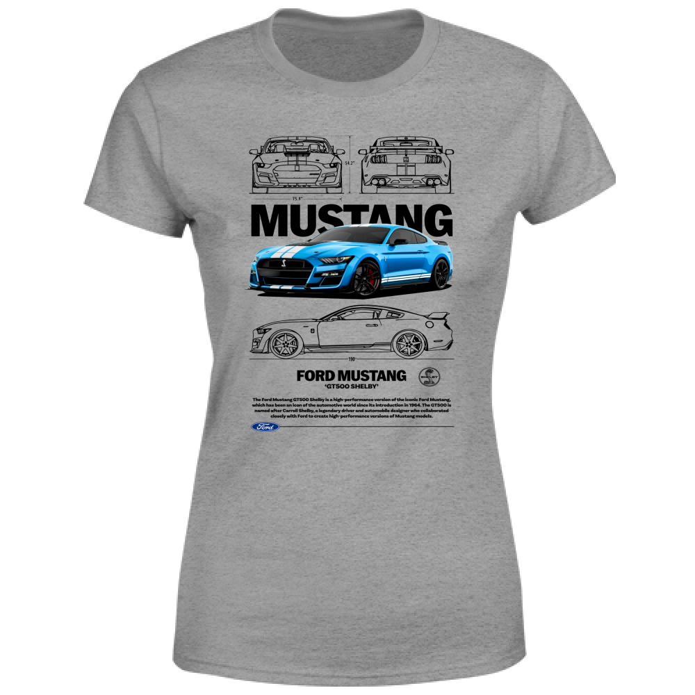 T-Shirt Donna mustang gt black
