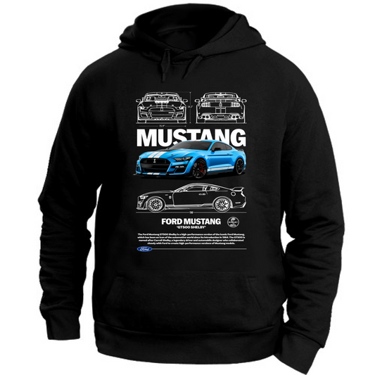 Felpa con Cappuccio Unisex Large mustang shelby1
