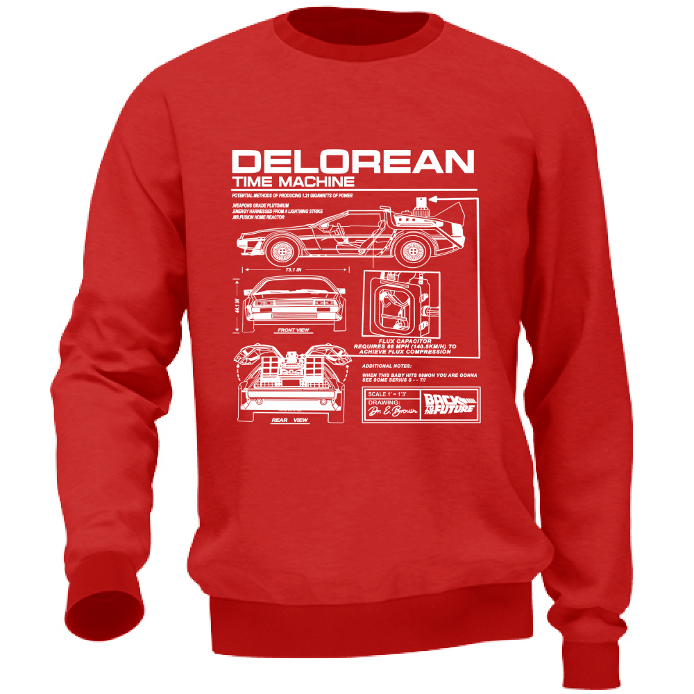 Felpa Unisex delorean1