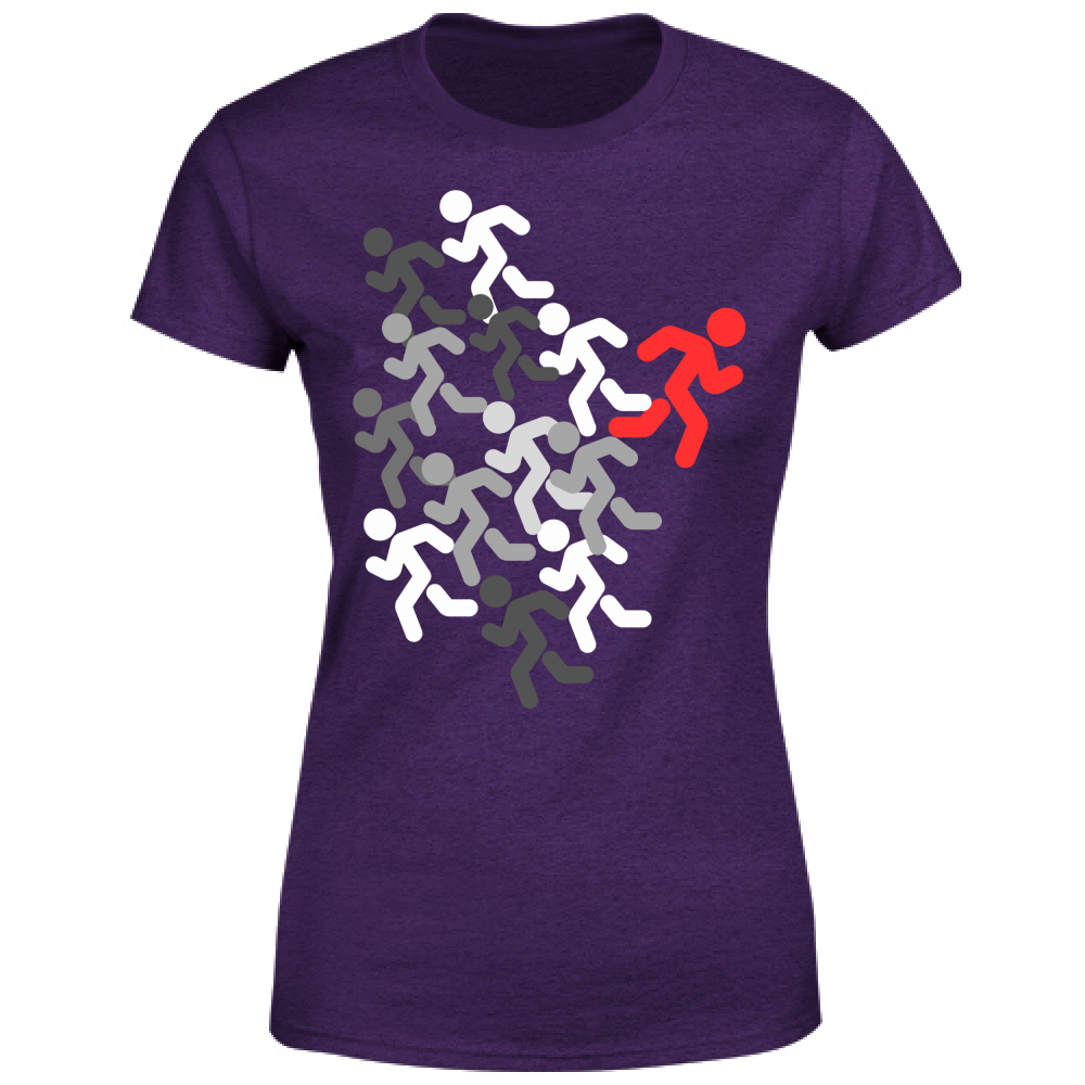 T-Shirt Donna run white-red