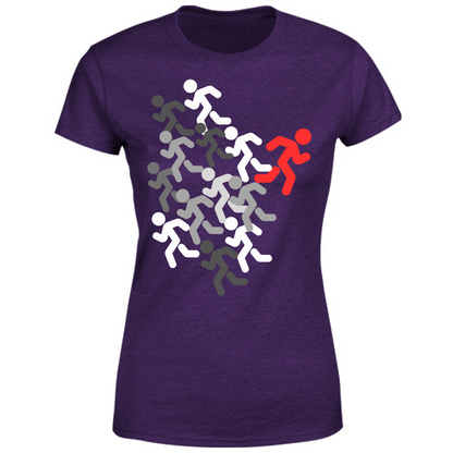 T-Shirt Donna run white-red