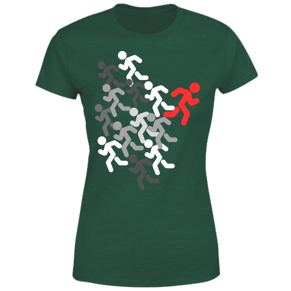 T-Shirt Donna run white-red