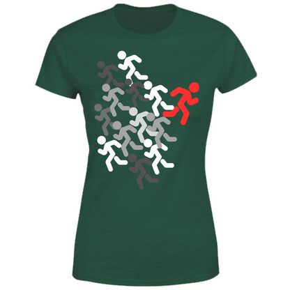 T-Shirt Donna run white-red